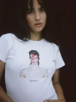 Réalisation Par Tees|Tops^Aladdin Sane Baby Tee - White