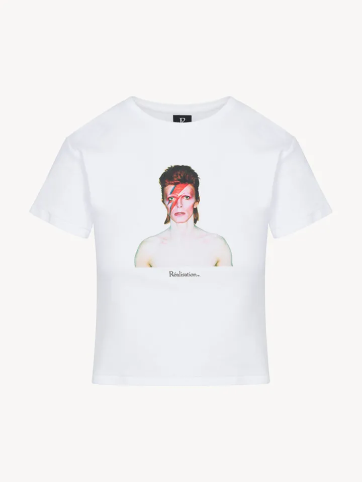 Réalisation Par Tees|Tops^Aladdin Sane Baby Tee - White