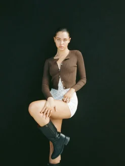 Réalisation Par Knitwear|Tops^The Winona Cardigan - Chocolate
