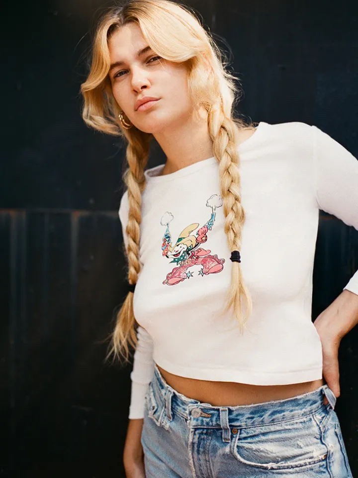 Réalisation Par Tees|Tops^Yee Ha! Long Sleeve Tee - White